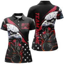 Load image into Gallery viewer, American Flag Eagle Custom Patriotic US Flame Bowling Shirts For Women, Bowling Team Uniform IPHW7923