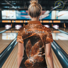 Load image into Gallery viewer, Custom Ethereal Orange Butterfly Bowling Women Quarter-Zip Shirts, Ladies Bowling Outfit IPHW10247