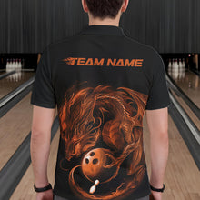 Load image into Gallery viewer, Custom Black And Orange Dragon Bowling Shirts, Bowling League Shirt Dragon Men Jersey IPHW10707