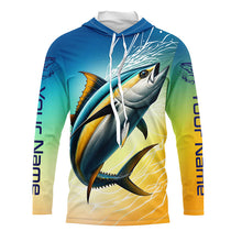 Load image into Gallery viewer, Custom Yellowfin Tuna Long Sleeve Saltwater Fishing Shirts, Tuna Uv Protection Fishing Jerseys IPHW6374