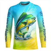 Load image into Gallery viewer, Personalized Mahi Mahi Fishing Long Sleeve Performance Shirts, Mahimahi Fishing Saltwater Jerseys IPHW6376