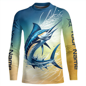 Personalized Marlin Fishing Long Sleeve Performance Shirts, Marlin Fishing Saltwater Jerseys IPHW6377