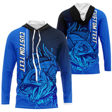 Load image into Gallery viewer, Personalized Skull Fishing Performance Long Sleeve Shirts, Skull Fishing Jerseys | Blue IPHW6379