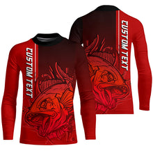 Load image into Gallery viewer, Personalized Skull Fishing Performance Long Sleeve Shirts, Skull Fishing Jerseys | Red IPHW6380