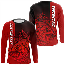 Load image into Gallery viewer, Personalized Skull Fishing Performance Long Sleeve Shirts, Skull Fishing Jerseys | Red IPHW6380