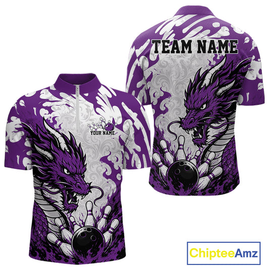 Purple and white sports jersey with dragon design on a white background