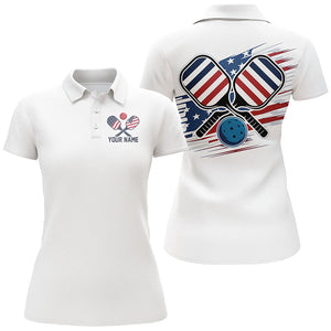 American Flag Patriotic Custom Pickleball Polo Shirts for women, Pickleball Outfits IPHW6919