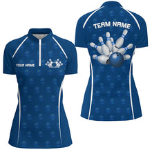 Load image into Gallery viewer, Custom Bowling Uniforms Ladies Bowling Shirts, Bowling Team Bowling League Shirts | Blue IPHW7431