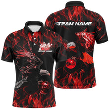 Load image into Gallery viewer, Red Flame Eagle Custom Bowling Team Shirts For Men, Fire Bowling League Shirt Bowler Outfit IPHW7949