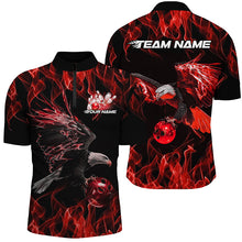 Load image into Gallery viewer, Red Flame Eagle Custom Bowling Team Shirts For Men, Fire Bowling League Shirt Bowler Outfit IPHW7949