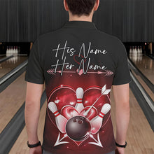 Load image into Gallery viewer, Custom Valentine Bowling Heart Polo Shirts For Men, Couple Bowling Outfits IPHW8367