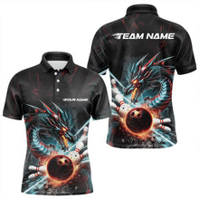 Load image into Gallery viewer, Custom Dragon Bowling Team Polo Shirts For Men, Dragon Bowling League Shirt Bowlers Outfit IPHW8559