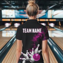 Load image into Gallery viewer, Custom Pink Strike Bowling Women Quarter-Zip Shirts Team Jerseys Bowling League Shirts IPHW8880