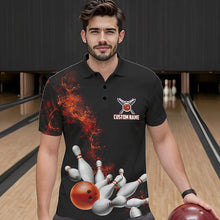 Load image into Gallery viewer, Custom Orange Bowling Polo Shirts For Men Bowling Team Jerseys Bowling League Shirts IPHW8881