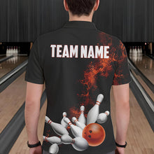 Load image into Gallery viewer, Custom Orange Bowling Polo Shirts For Men Bowling Team Jerseys Bowling League Shirts IPHW8881