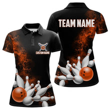 Load image into Gallery viewer, Custom Orange Bowling Polo Shirts For Women Bowling Team Jerseys Bowling League Shirts IPHW8881
