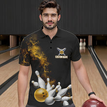 Load image into Gallery viewer, Custom Yellow Bowling Polo Shirts For Men Bowling Team Jerseys Bowling League Shirts IPHW8882