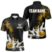 Load image into Gallery viewer, Custom Yellow Bowling Polo Shirts For Men Bowling Team Jerseys Bowling League Shirts IPHW8882