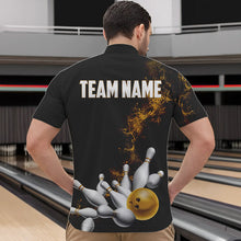 Load image into Gallery viewer, Custom Yellow Bowling Quarter-Zip Shirts For Men Bowling Team Jerseys Bowling League Shirts IPHW8882