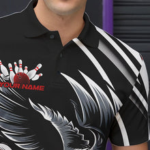 Load image into Gallery viewer, Custom Black And Red Eagle Bowling Jerseys, Bowling Team Men Polo Shirts Bowlers Outfits IPHW8886