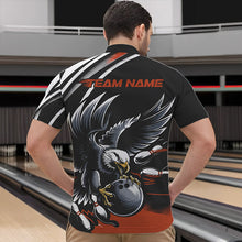 Load image into Gallery viewer, Custom Black And Orange Eagle Bowling Jerseys, Bowling Team Men Quarter-Zip Shirts Bowlers Outfits IPHW8888