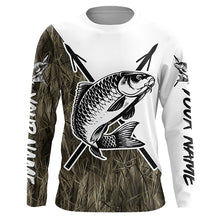 Load image into Gallery viewer, Carp Fish Bowfishing Shirts, Custom Carp Bow Fishing Long Sleeve Tournament Shirts | Grass Camo IPHW6395