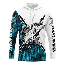 Load image into Gallery viewer, Carp Fish Bowfishing Shirts, Custom Carp Bow Fishing Long Sleeve Tournament Shirts | Blue Camo IPHW6396