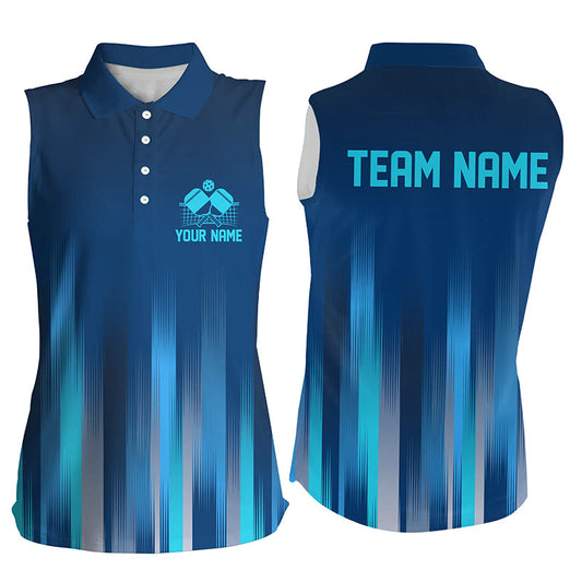 Custom Blue Pickleball Shirts For Women, Pickleball Team Shirt With Name Pickleball Jerseys IPHW7446