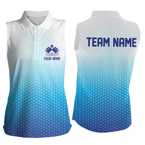 Custom Blue Pickleball Shirts For Women, Pickleball Team Shirt With Name Pickleball Jerseys IPHW7447