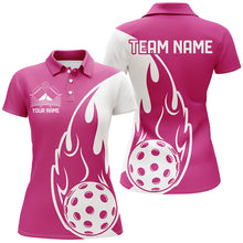 Load image into Gallery viewer, Custom Pink Flame Pickleball Shirts For Women, Pickleball Team Uniform Women&#39;S Outfit IPHW7451