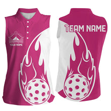 Load image into Gallery viewer, Custom Pink Flame Pickleball Shirts For Women, Pickleball Team Uniform Women&#39;S Outfit IPHW7451