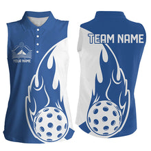 Load image into Gallery viewer, Custom Blue Flame Pickleball Shirts For Women, Pickleball Team Uniform Women&#39;S Outfit IPHW7452