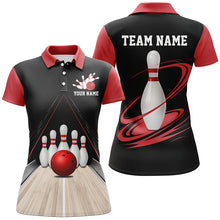 Load image into Gallery viewer, Classic Black And Red Custom Bowling Shirts For Women, Bowling Lane Vintage Bowling Team Shirt IPHW7718