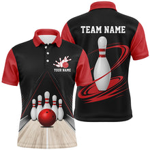 Load image into Gallery viewer, Classic Black And Red Custom Bowling Shirts For Men, Bowling Lane Vintage Bowling Team Shirt IPHW7718