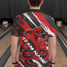 Load image into Gallery viewer, Custom Black And Red Cobra Snake Bowling Jerseys, Bowling Team Polo Shirts For Men IPHW8580