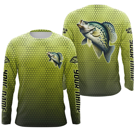 Crappie Fishing Custom Long Sleeve Tournament Fishing Shirts, Crappie Fisherman Fishing Jerseys IPHW6414