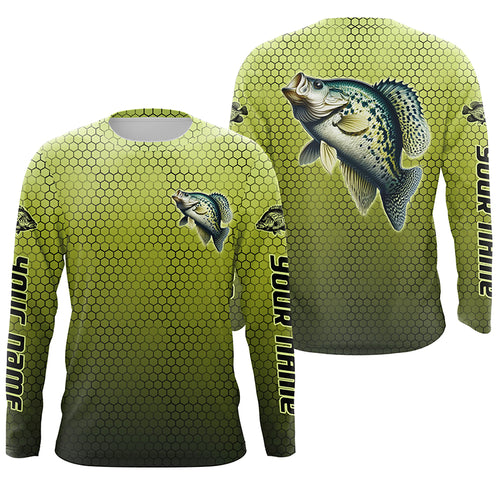 Crappie Fishing Custom Long Sleeve Tournament Fishing Shirts, Crappie Fisherman Fishing Jerseys IPHW6414