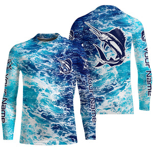 Custom Sailfish Saltwater Fishing Shirts, Sailfish Long Sleeve Perofmance Fishing Shirts IPHW6418