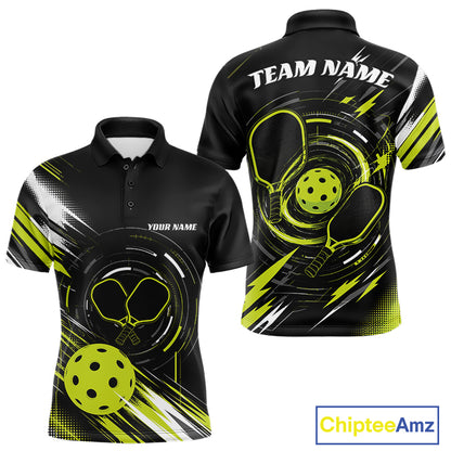 Custom Back And Green Pickleball Team Men Polo Shirt, Pickleballer Jersey IPHW11899
