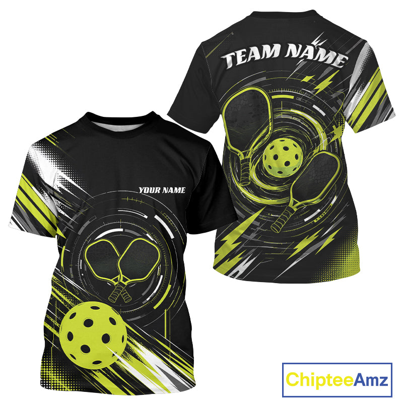 Custom Back And Green Pickleball Team Men T-Shirts, Pickleballer Jersey IPHW11899