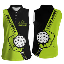 Load image into Gallery viewer, Black And Green Custom Pickleball Team Shirts For Women, Women&#39;S Pickleball Outfit IPHW7458
