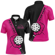 Load image into Gallery viewer, Black And Pink Custom Pickleball Team Shirts For Men, Pickleball Jersey Men&#39;S Pickleball Outfit IPHW7459