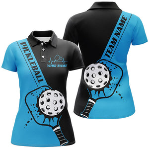 Black And Blue Custom Pickleball Team Shirts For Women, Women'S Pickleball Outfit IPHW7460