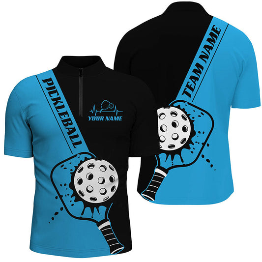 Black And Blue Custom Pickleball Team Shirts For Men, Pickleball Jersey Men'S Pickleball Outfit IPHW7460
