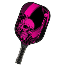 Load image into Gallery viewer, Black And Pink Flame Skull Custom Pickleball Paddle, Halloween Pickleball Paddles Pickleball Gifts IPHW7472
