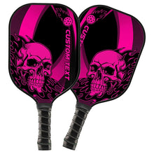 Load image into Gallery viewer, Black And Pink Flame Skull Custom Pickleball Paddle, Halloween Pickleball Paddles Pickleball Gifts IPHW7472