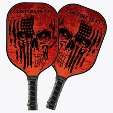 Load image into Gallery viewer, American Flag Skull Custom Us Pickleball Paddle, Patriotic Pickleball Paddle Halloween Pickleball Gifts IPHW7473