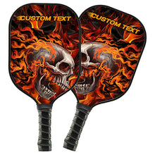 Load image into Gallery viewer, Black And Orange Flame Skull Custom Pickleball Paddle For Men And Women, Halloween Pickleball Gifts Pickleball Rackets IPHW7476