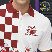 Load image into Gallery viewer, Custom Funny Santa Claus Christmas Bowling Men Polo Shirts, Xmas Bowling Team Shirt IPHW10110