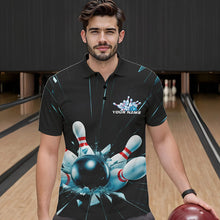 Load image into Gallery viewer, Custom Break Glass Bowling Polo Shirts For Men, Bowling League Shirt Team Uniform IPHW8900